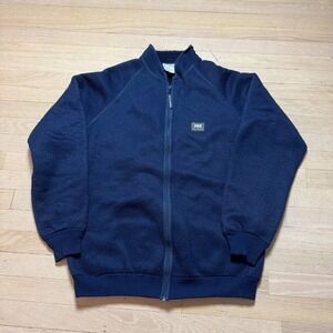 Rare Vintage Helly Hansen Fleece Full Zip Jacket M Navy Made in Canada 1990 2000
